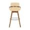 Armen Living Baylor 30" Cream Faux Leather and Walnut Wood Swivel Bar Stool LCBABAWACR30 - alternate 4